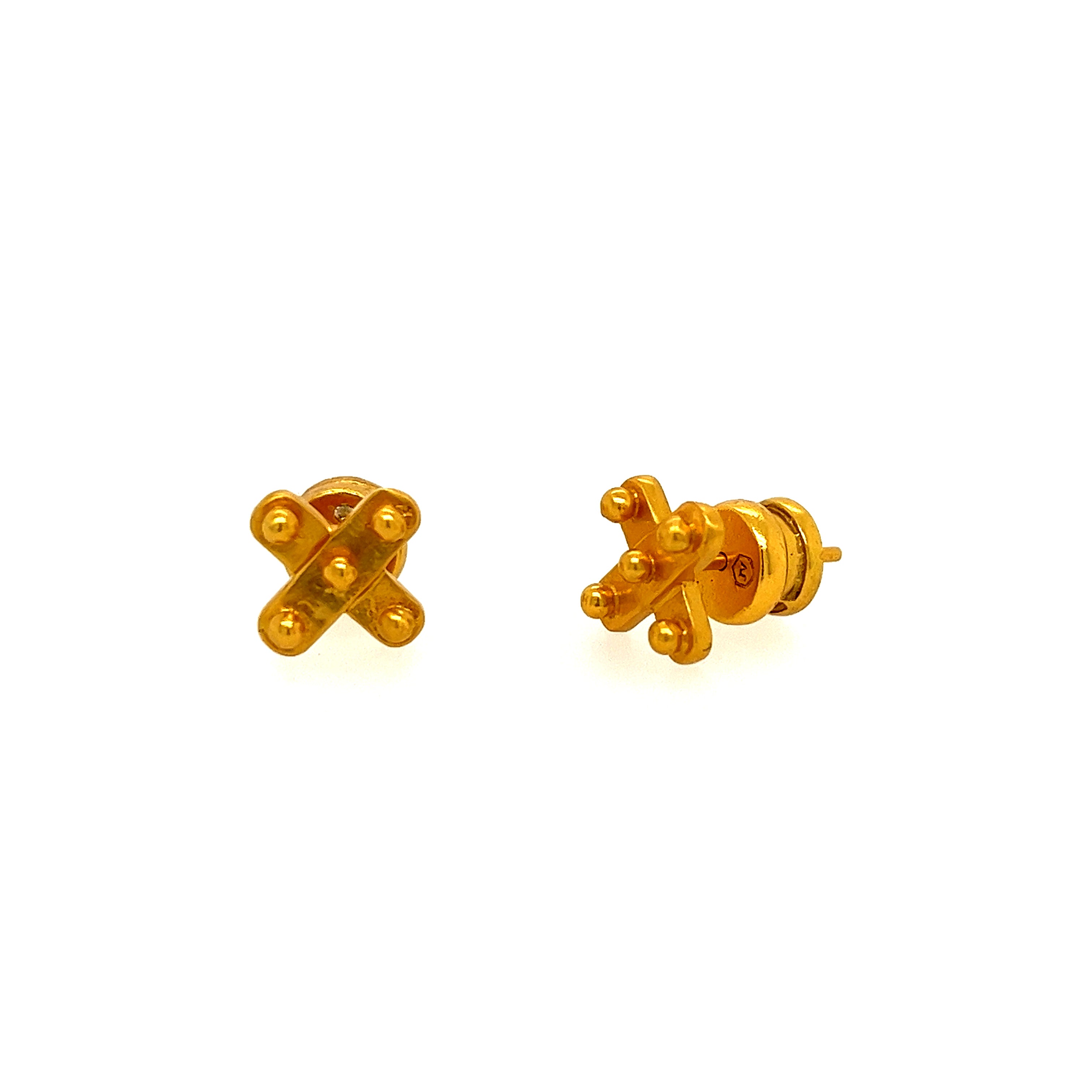 Gold Plated X Earrings