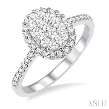 14k White Gold Lake Michigan Lovebright Round Diamond Engagement Ring