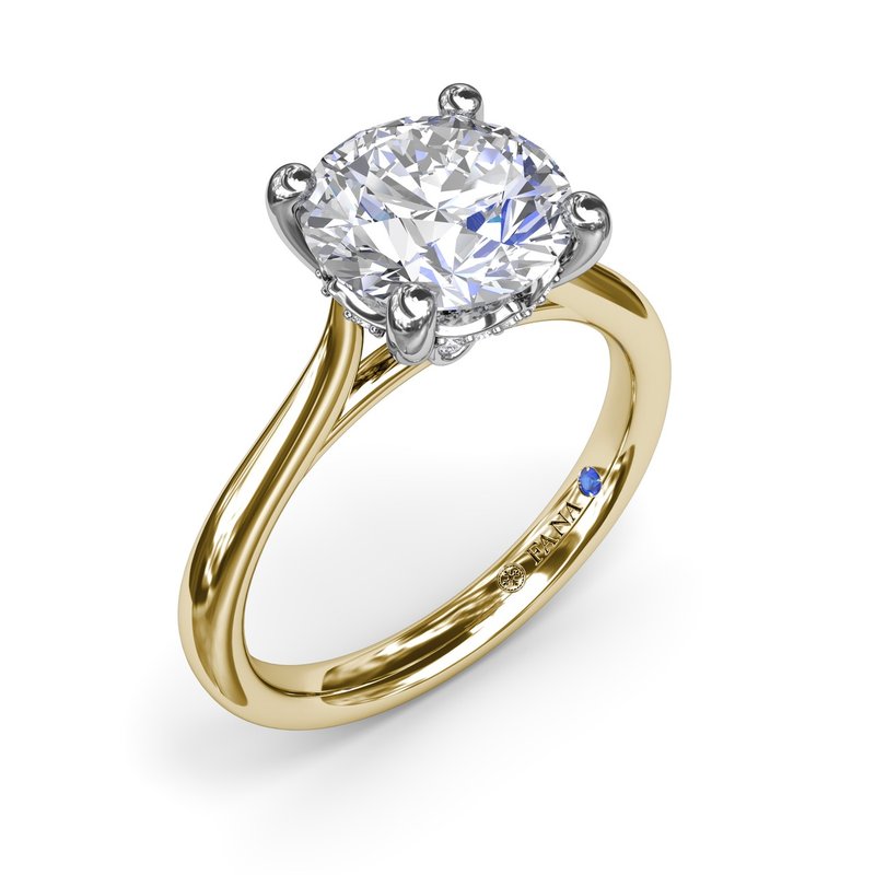 14K Yellow And White Gold Semi Mount Semi-Mount 
*center stone not included
