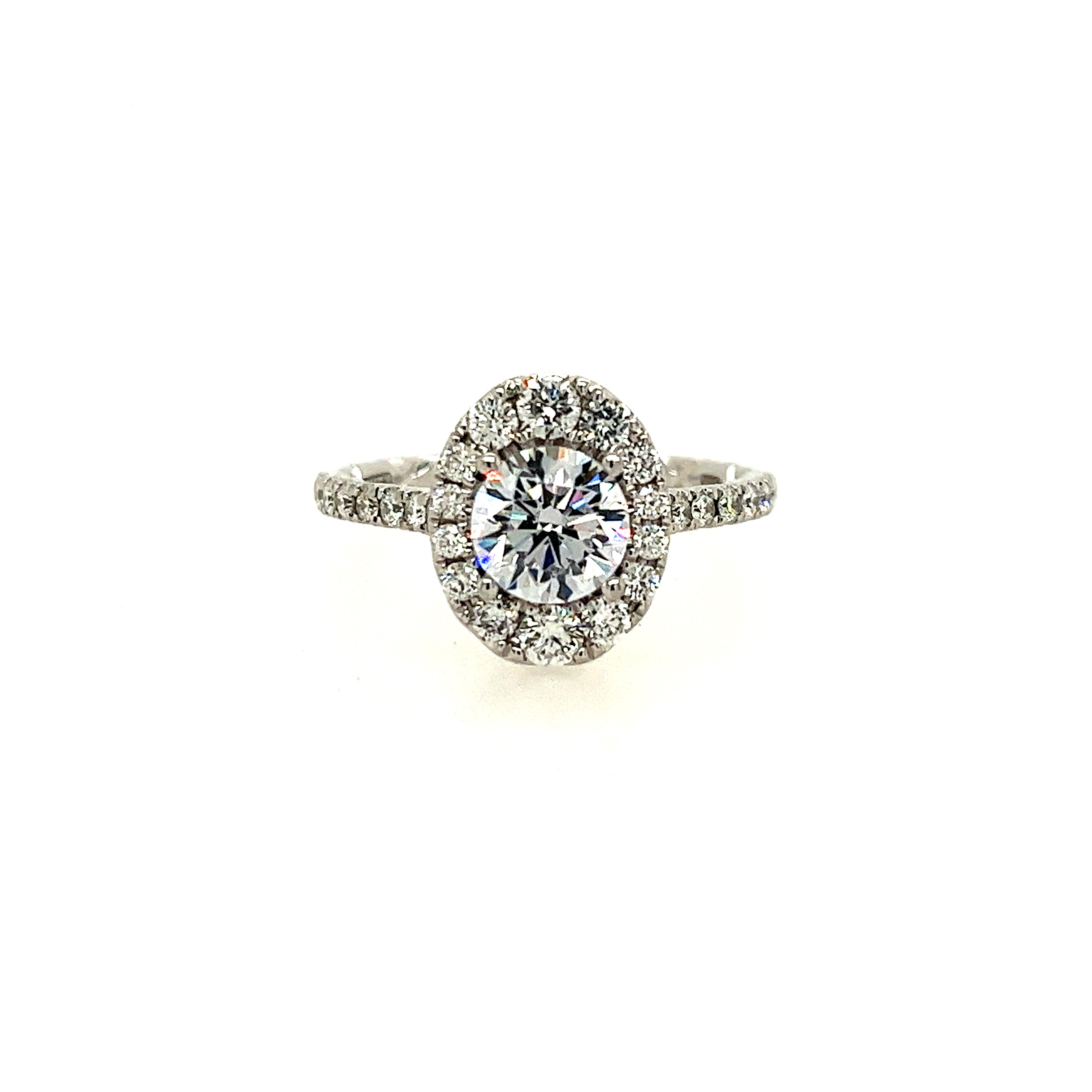 14k White Gold Halo Semi-Mount *center stone not included