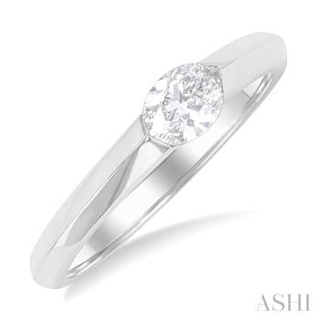 14k White Gold East-West Diamond Fashion Ring