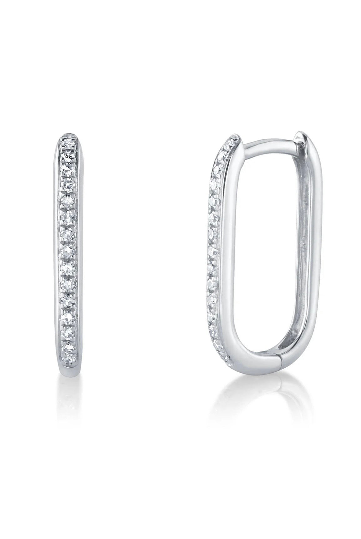 14 Karat Small Hoop Diamond Earrings