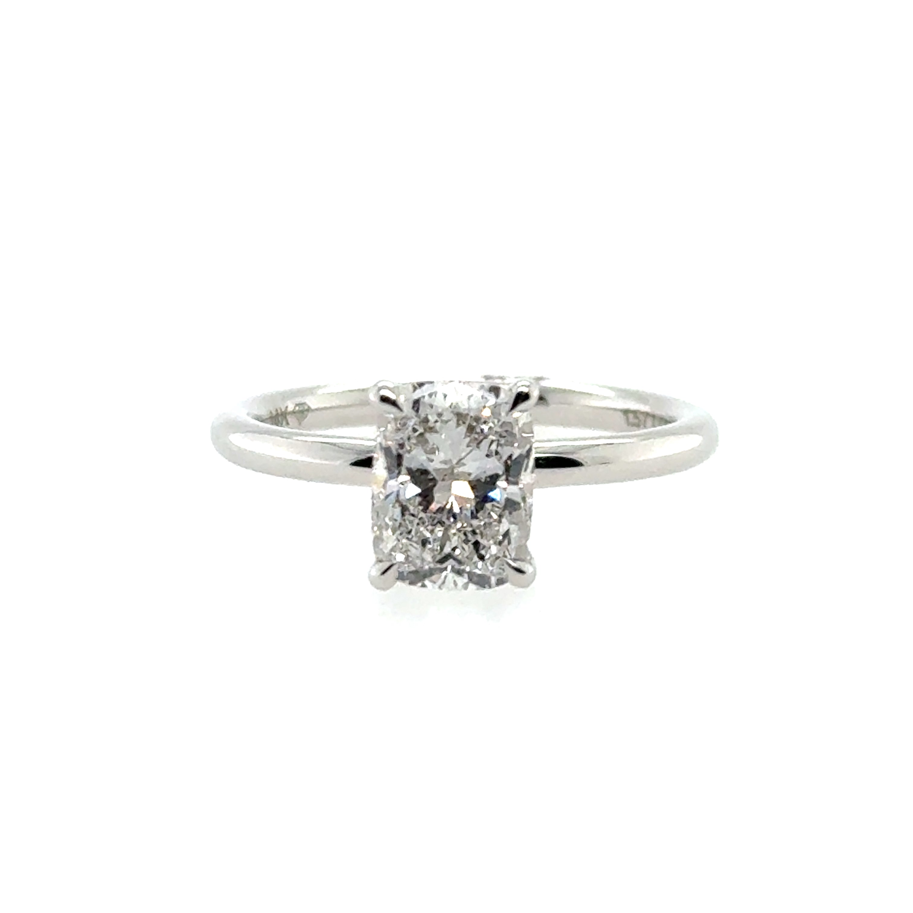 14 Karat Solitaire Cushion Diamond Engagement Ring - Paramount Gems