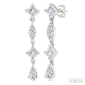 14 Karat Dangle Diamond Earrings
