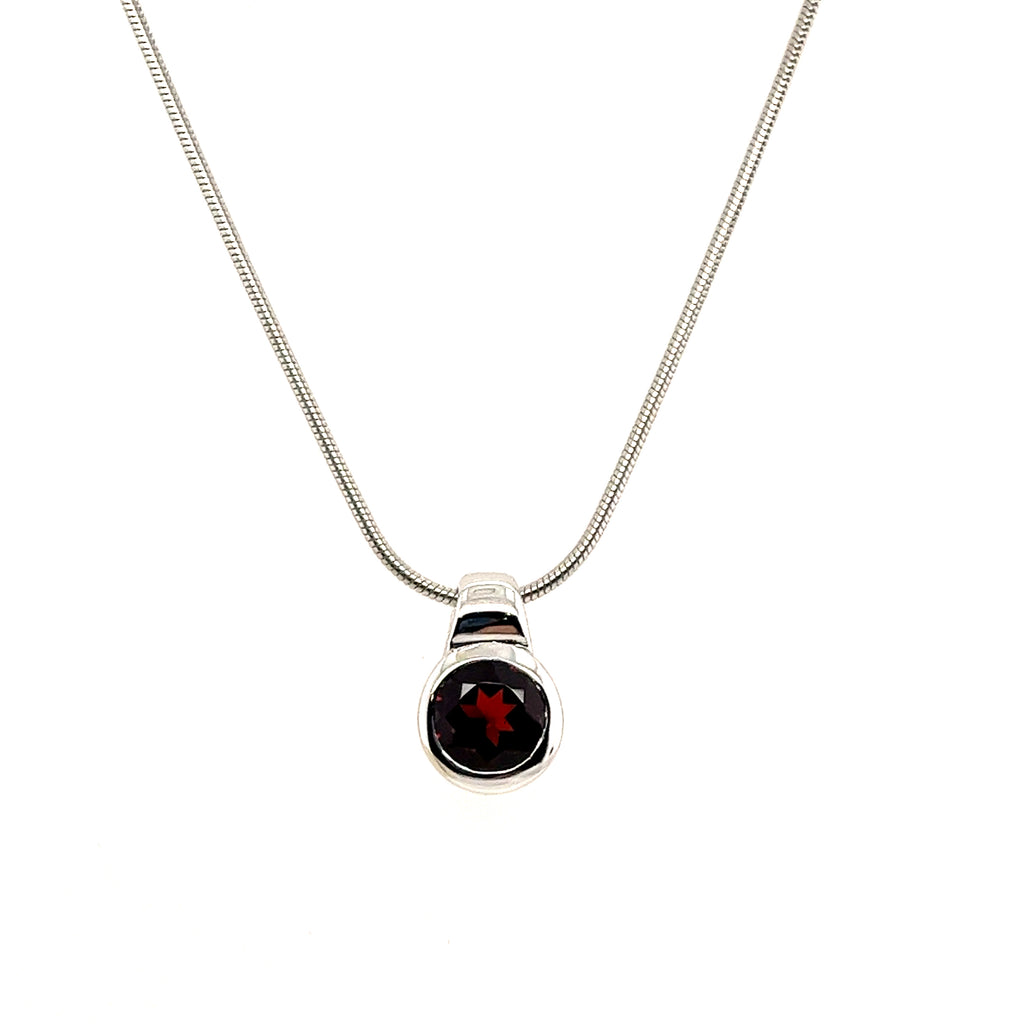 Sterling Silver Garnet Pendant