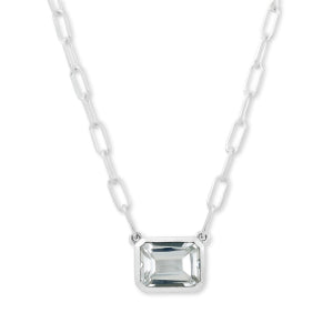 Sterling Silver White Topaz Pendant