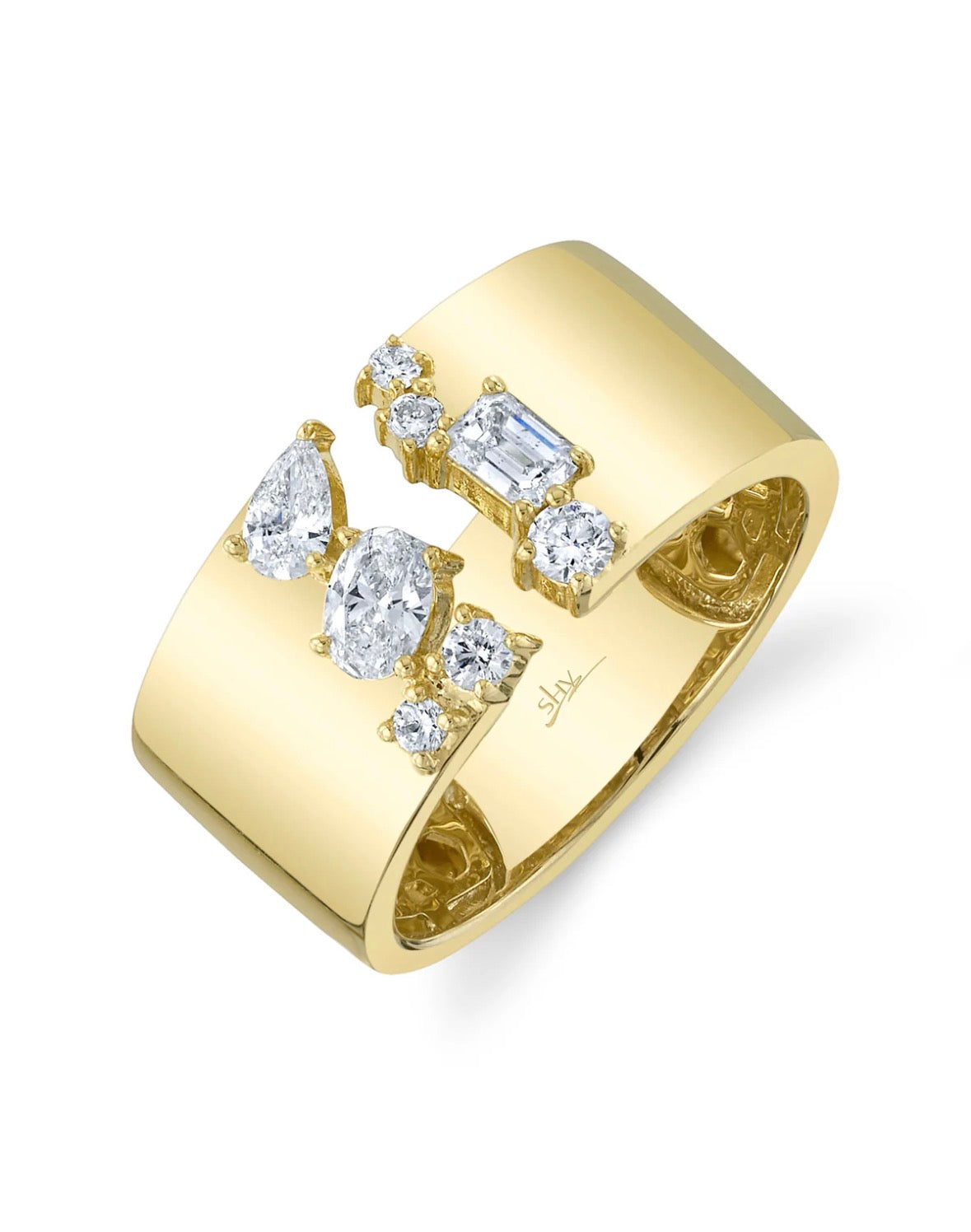 14K Yellow Gold Diamond Fashion Ring