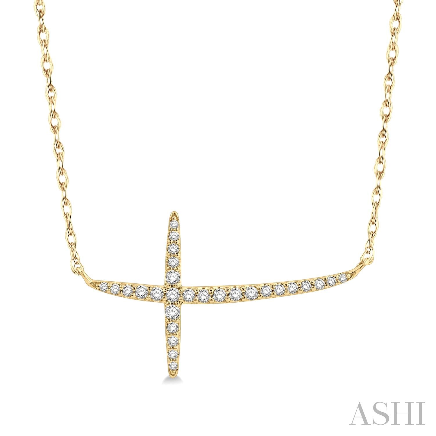 10K Yellow Gold Cross Diamond Pendant