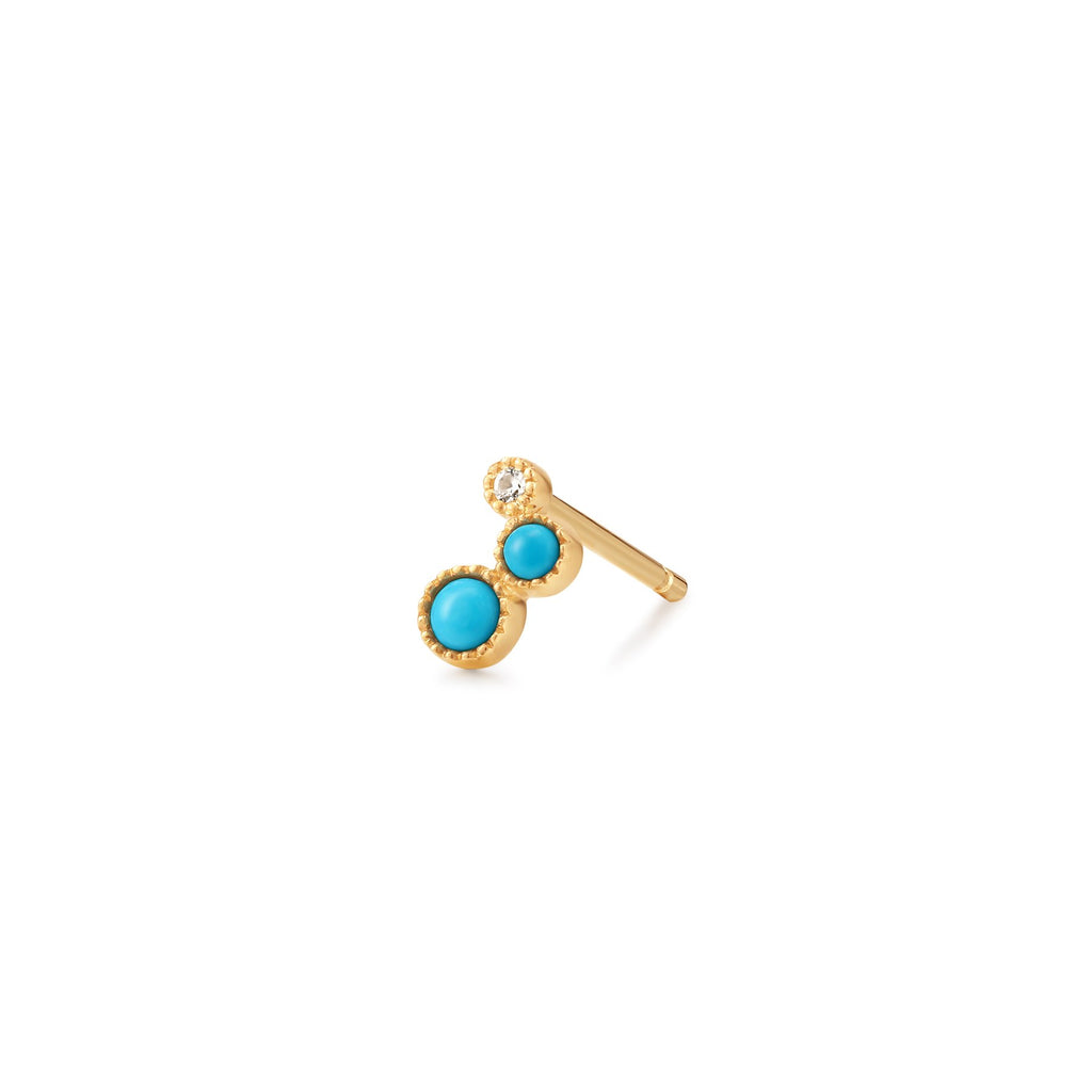 Fashion Forward 14K Yellow Gold and Turquoise Earrings