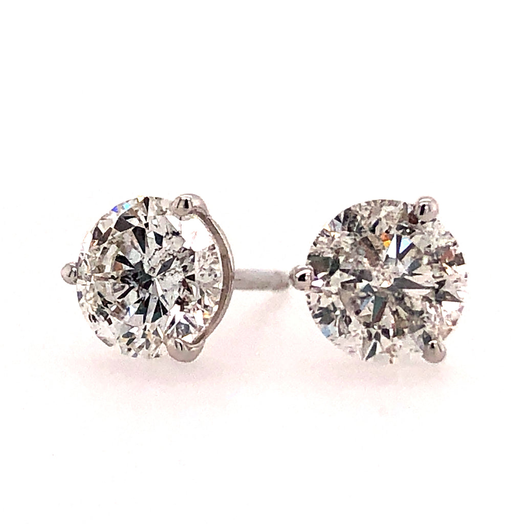 14k White Gold Diamond Stud Earrings