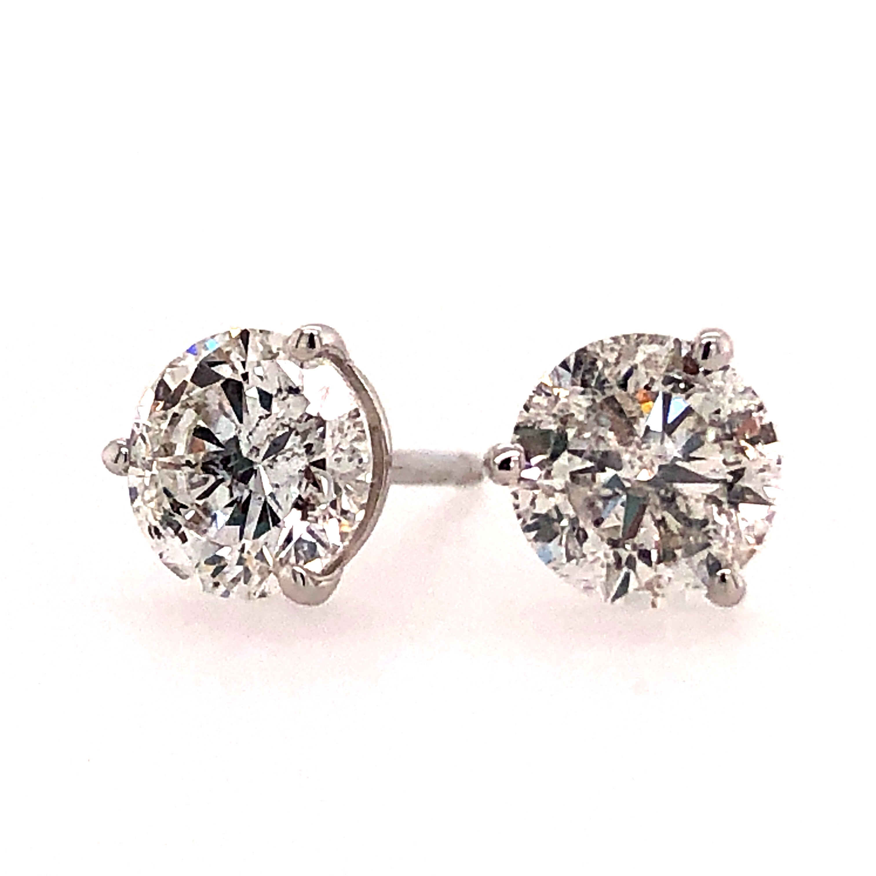 14k White Gold Lakeshore Diamond Stud Earrings
