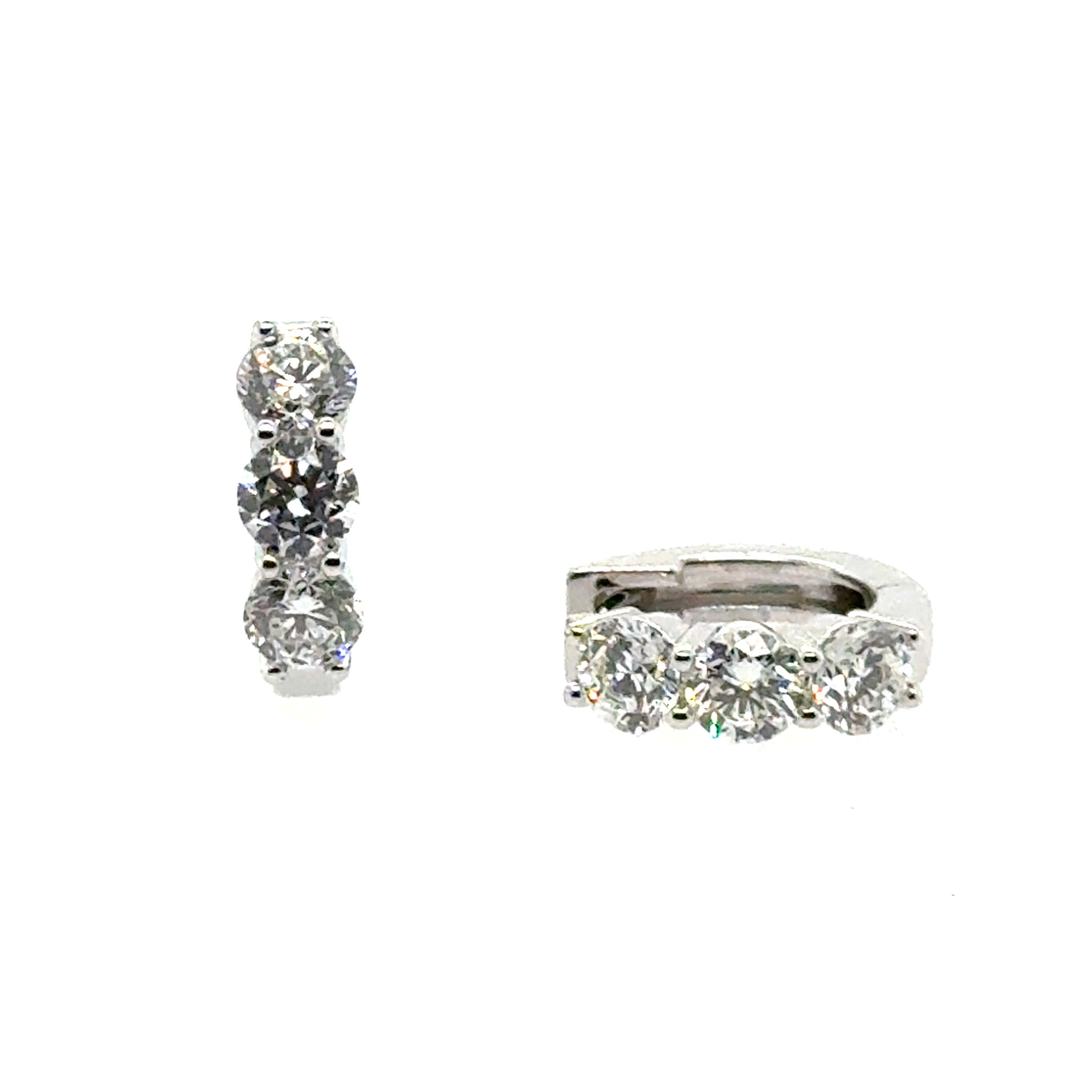 14 Karat Small Hoop Lab Grown Diamond Earrings