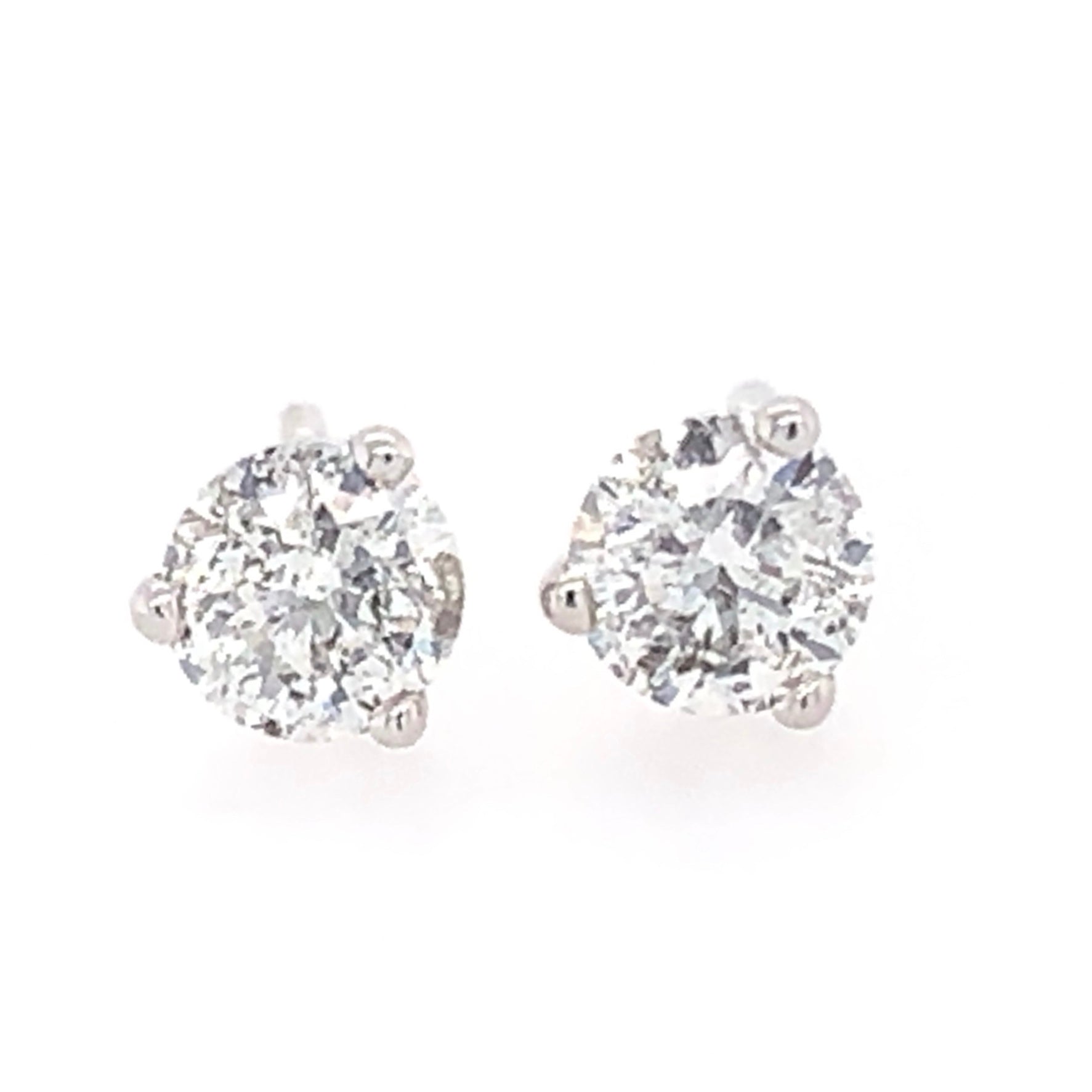 14k White Gold Diamond Stud Earrings