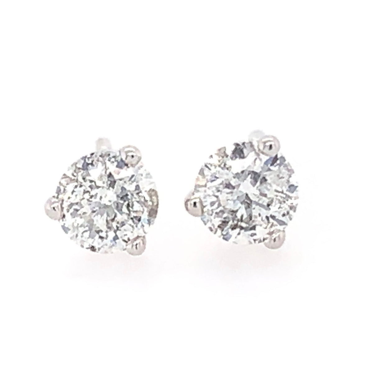 14k White Gold Diamond Stud Earrings - Lakeshore Diamonds