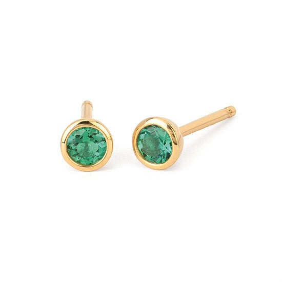 Sterling Silver Created Emeralds Earrings