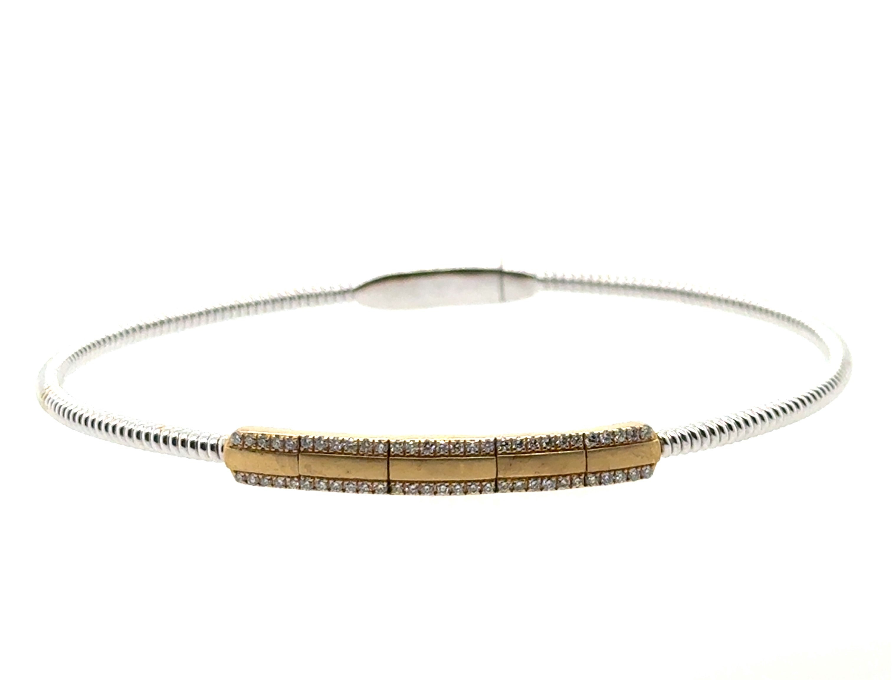 Sterling Silver And Vermeil Diamonds Bracelet