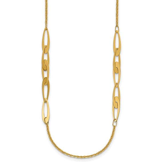 14K Yellow Gold Fancy Link Necklace