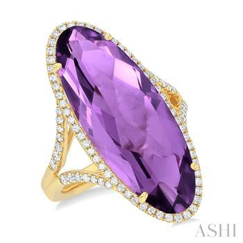 14K Yellow Gold Amethyst Ring