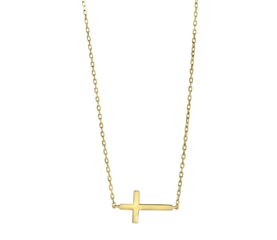 Vermeil Sideways Cross