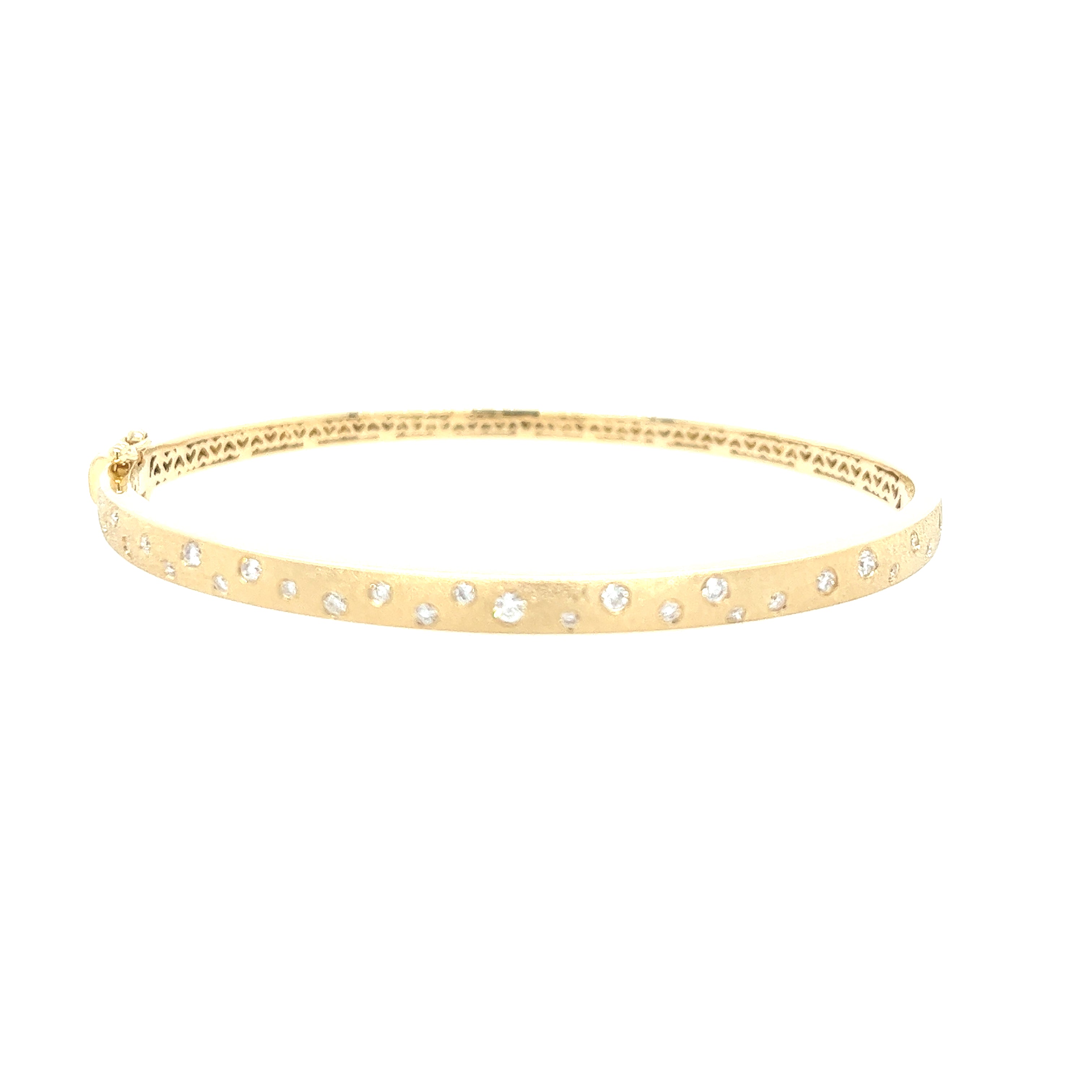 14K Yellow Gold Diamond Bangle Bracelet - Dilamani