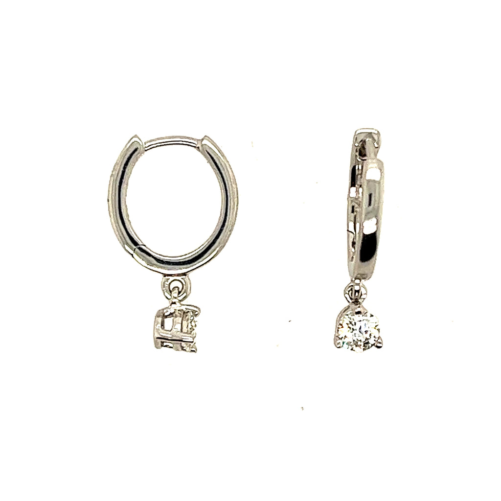 14k White Gold Small Hoop Earrings