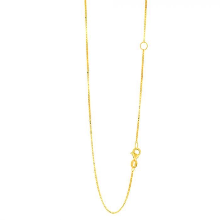 14K Yellow Gold Box Necklace