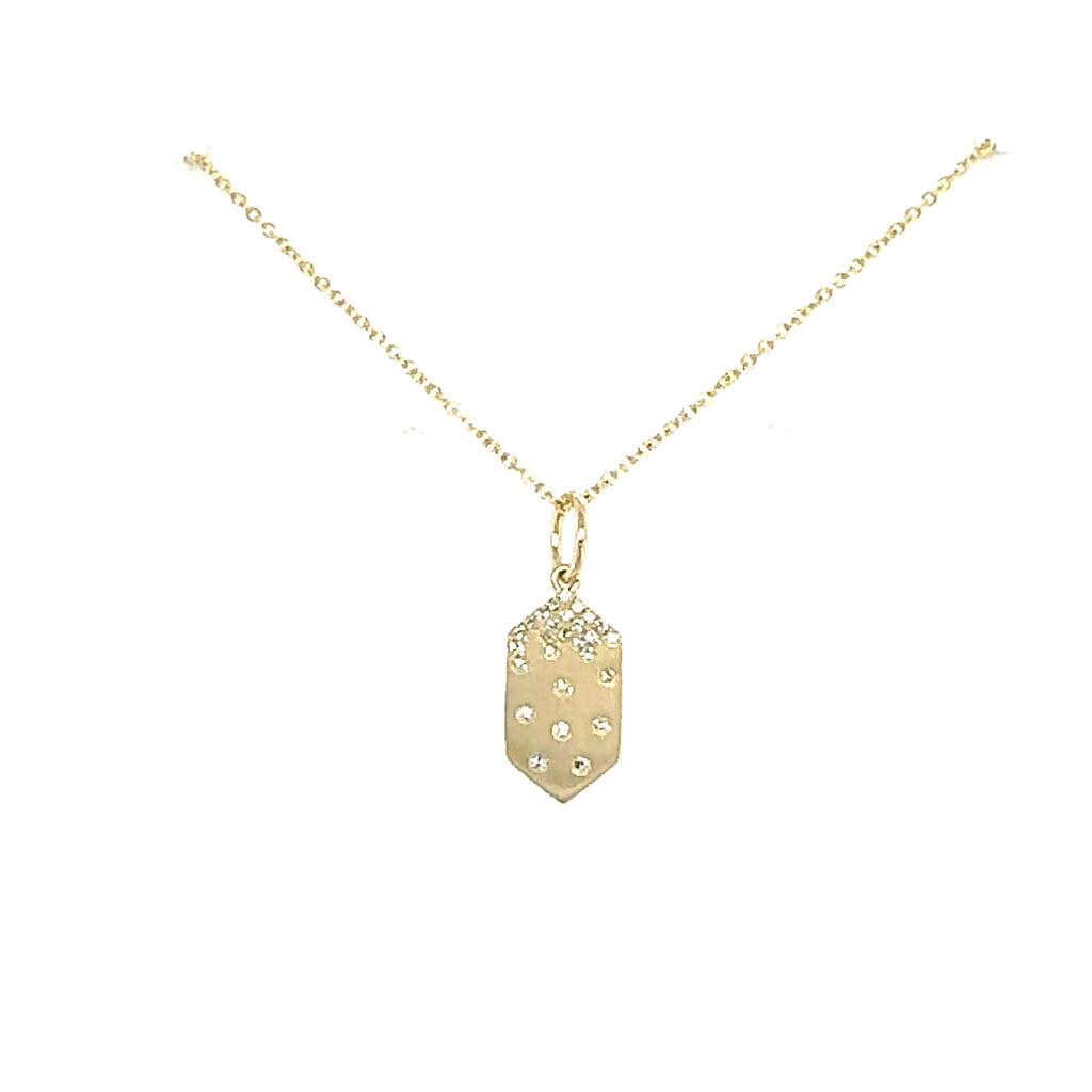 14K Yellow Gold Drop Diamond Pendant