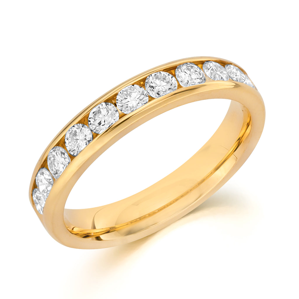 14K Yellow Gold Channel Set Diamond Anniversary Ring