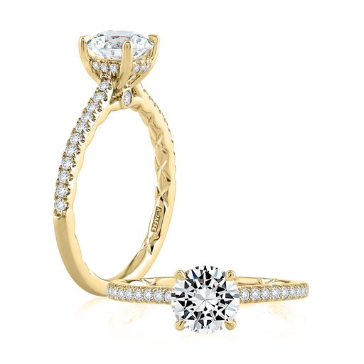 14K Yellow Gold Classic Semi-Mount *center stone not included