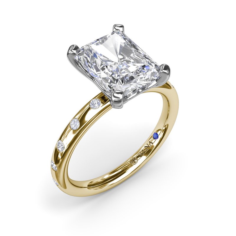 14K Yellow And White Gold Semi Mount Semi-Mount 
*center stone not included