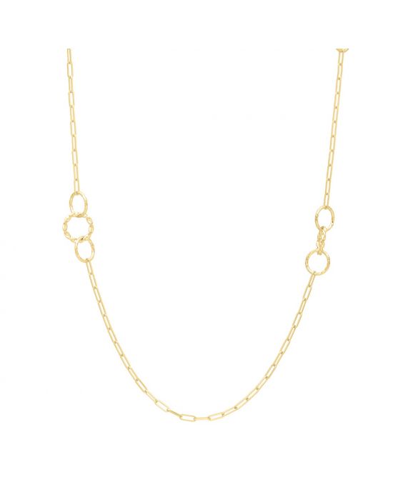 14K Yellow Gold Paperclip Necklace