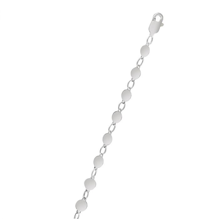 14k White Gold Round Mirrored Necklace