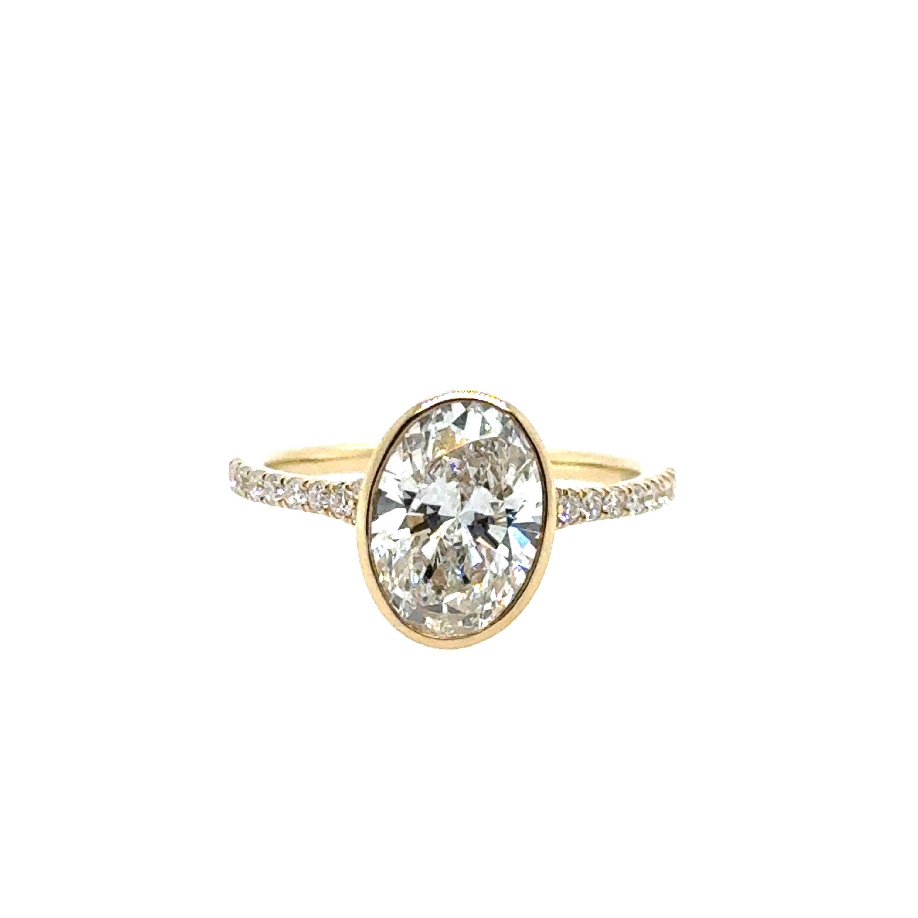 14 Karat Oval Diamond Engagement Ring