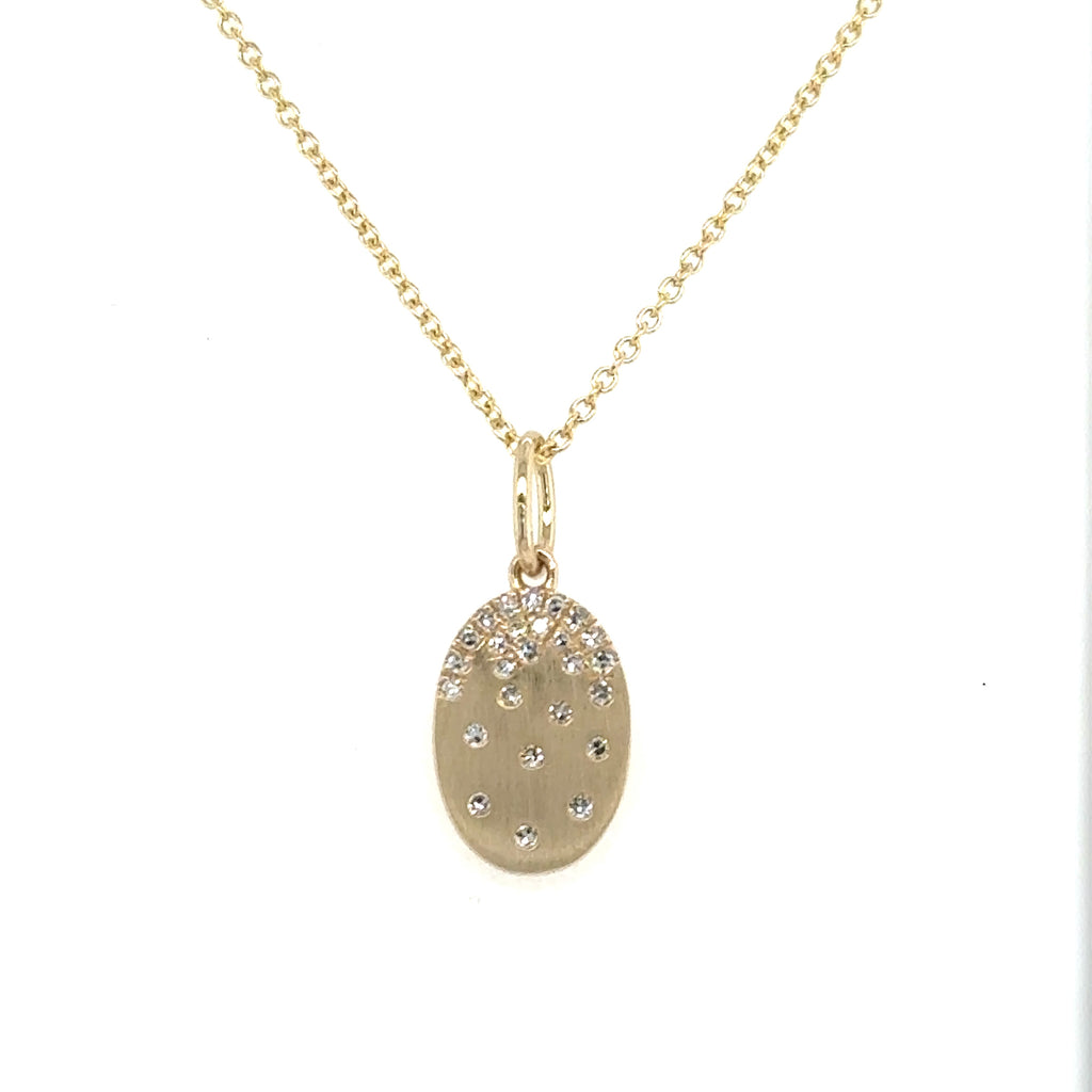 14K Yellow Gold Drop Diamond Pendant