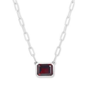 Sterling Silver Garnet Pendant