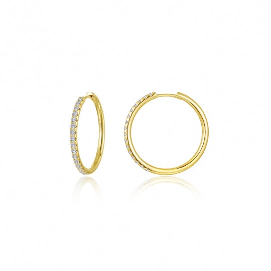 Gold Plated CZ Hoop Earrings
