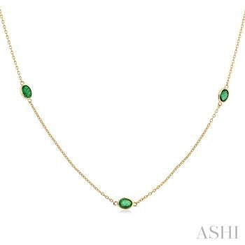 14 Karat Emeralds Necklace
