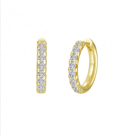 Gold Plated CZ Hoop Earrings