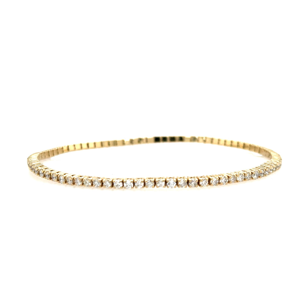 14K Yellow Gold Diamond Tennis Bracelet