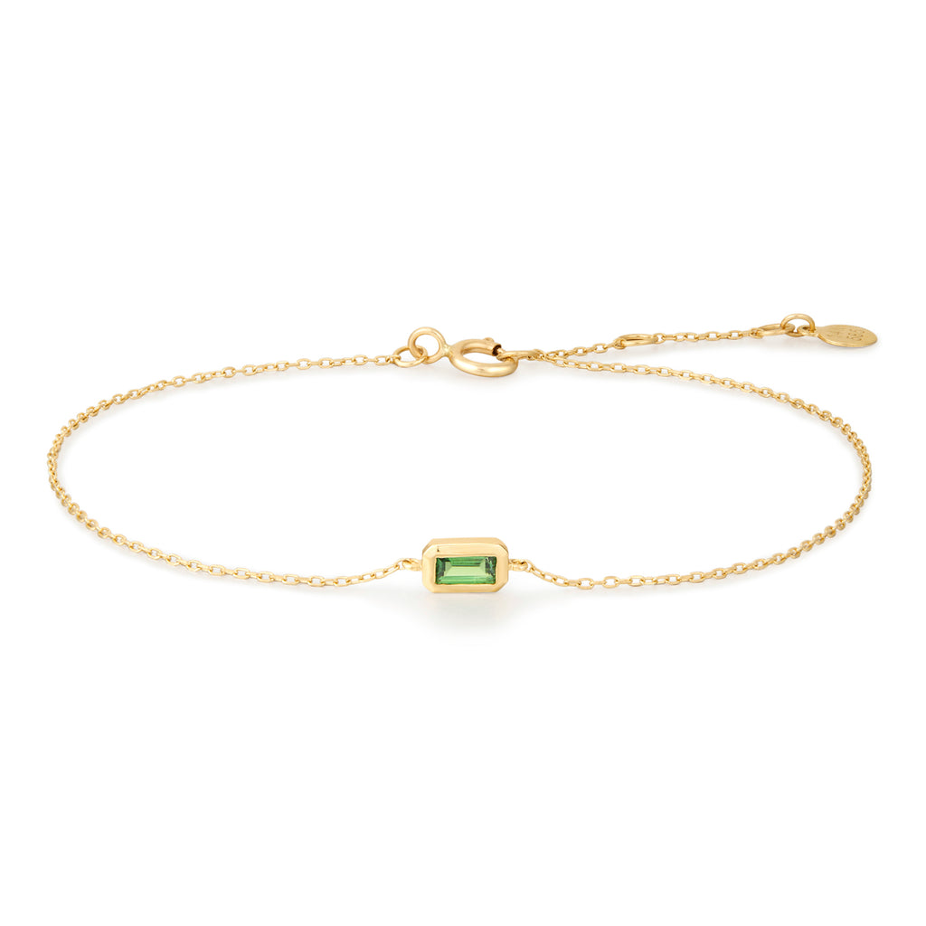 14K Yellow Gold Tsavorite Garnet Bracelet