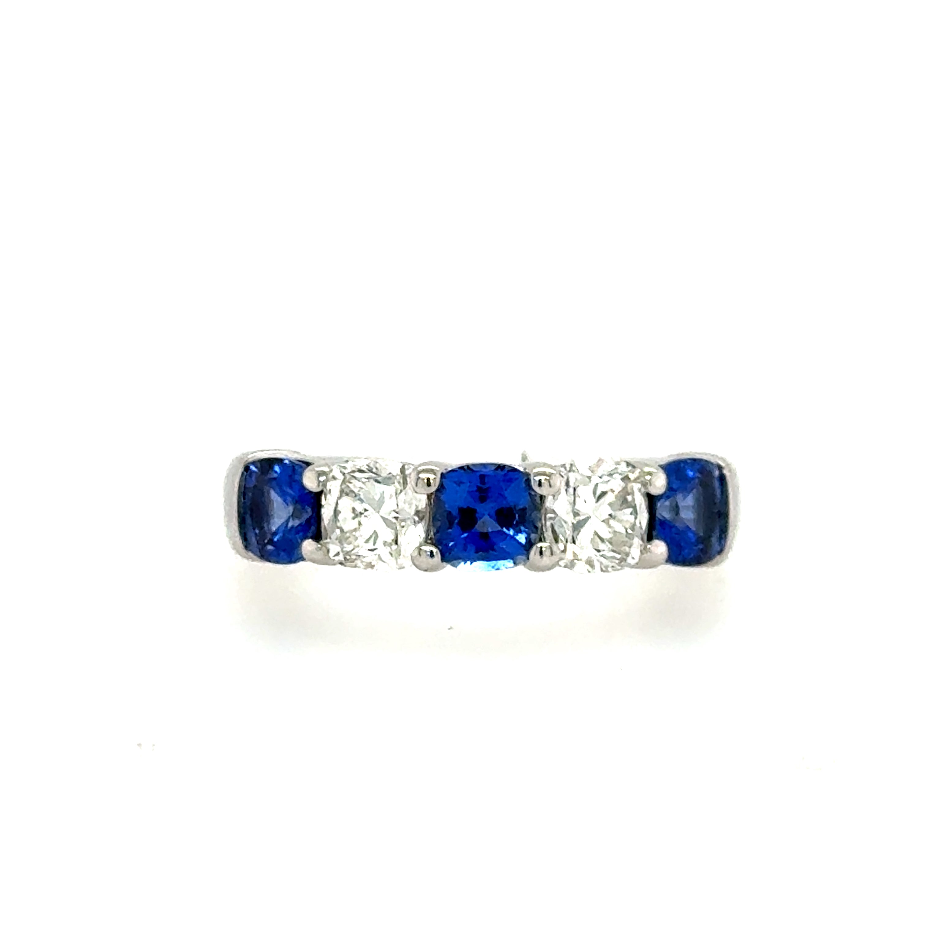 14k White Gold Sapphires Ring