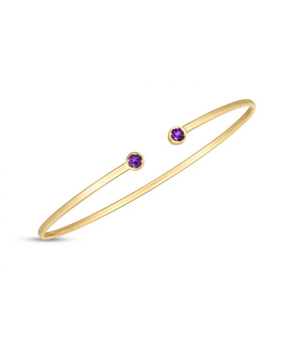 14K Yellow Gold Amethysts Bracelet