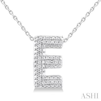 Sterling Silver Bubble Initial Diamond Pendant