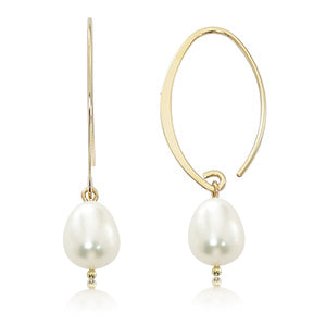 14K Yellow Gold Pearls Earrings