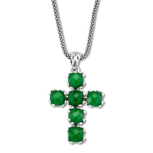 Sterling Silver Emeralds Pendant