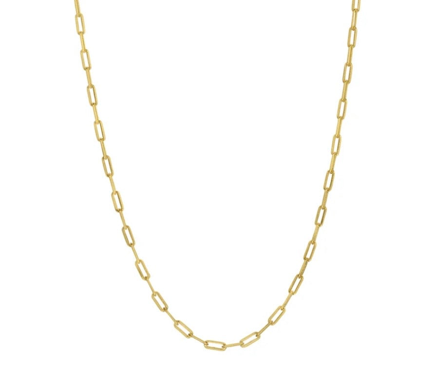 Vermeil Paperclip Chain 20-22"