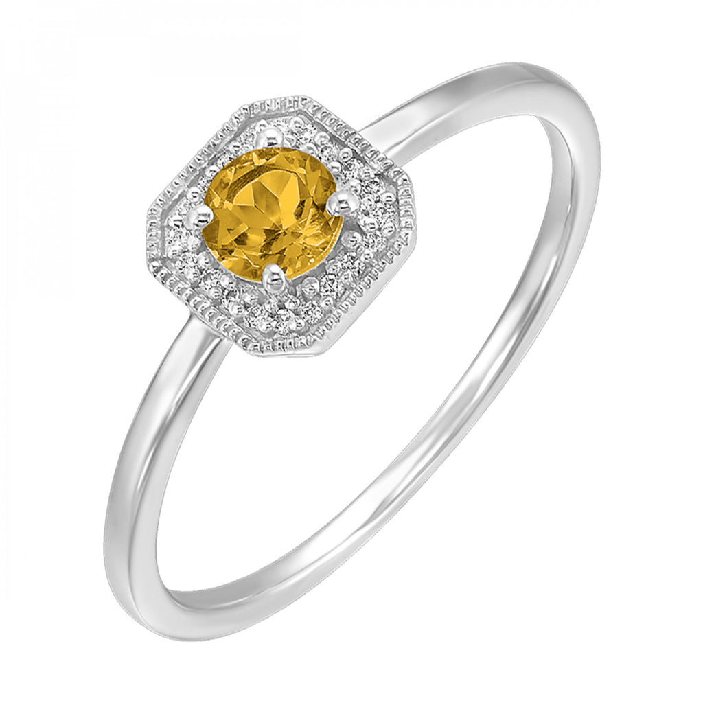 10K White Gold Citrine Ring