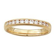 14K Yellow Gold Channel Set Diamond Anniversary Ring