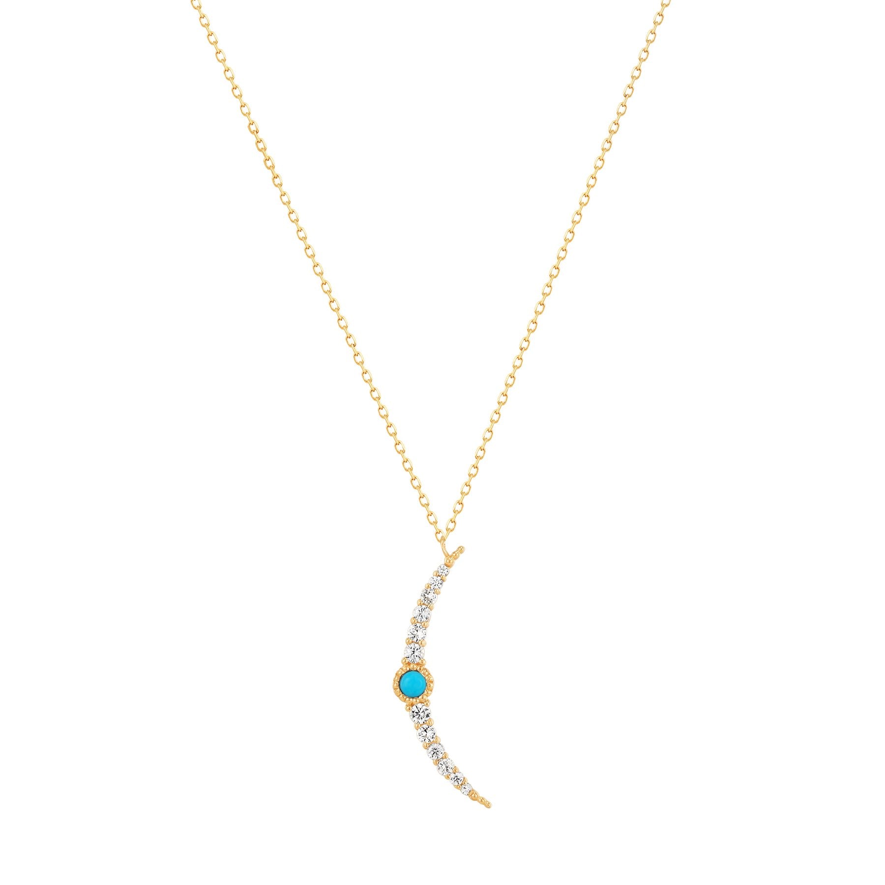 14K Yellow Gold Turquoise Pendant