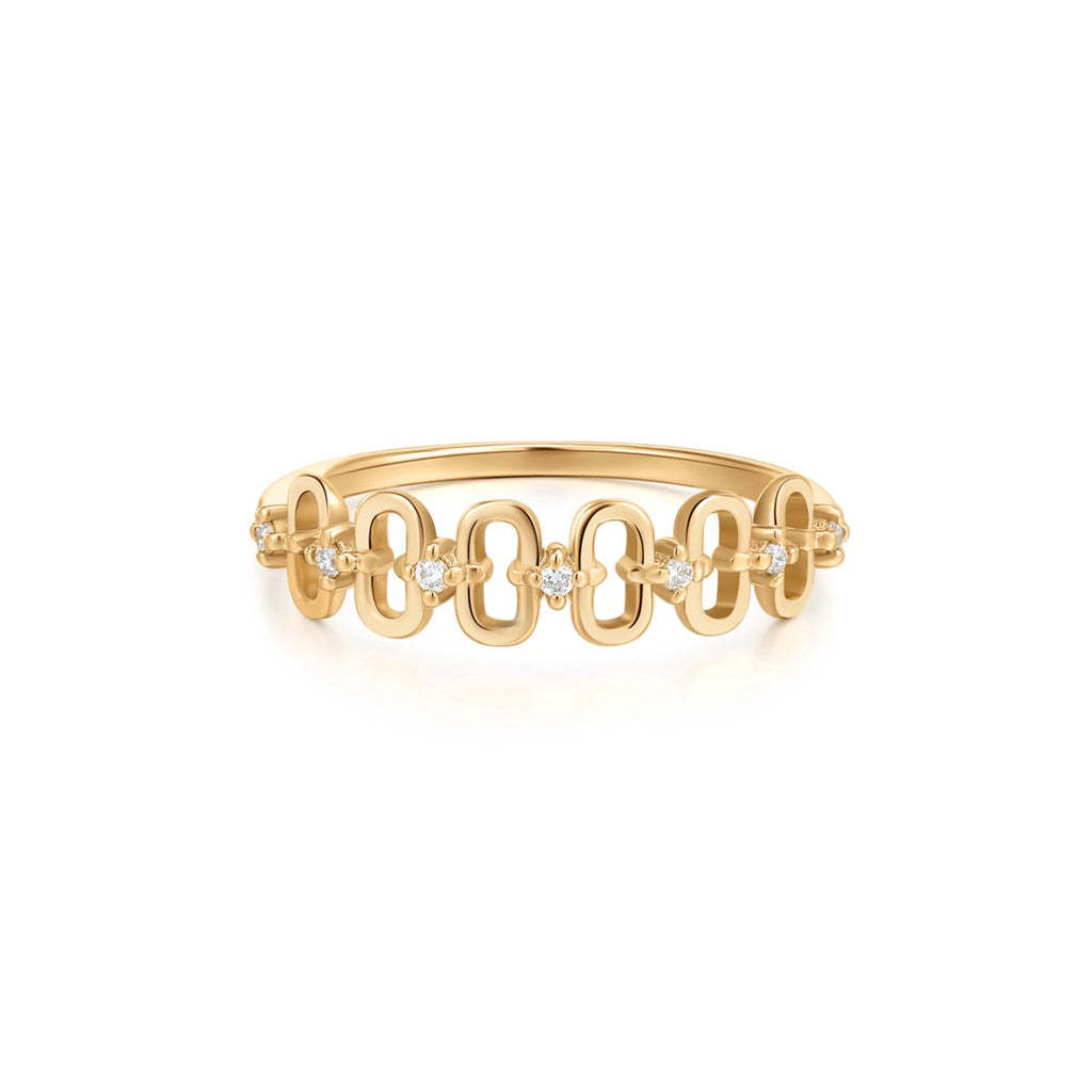 14K Yellow Gold Diamond Fashion Ring